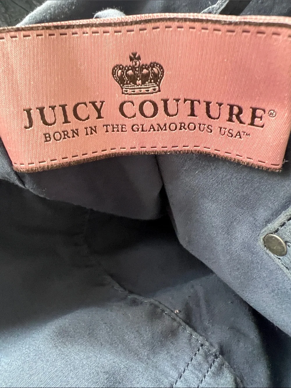 Juicy Couture vintage blue cowhide leather shoulder bag Y2K Indie aesthetic